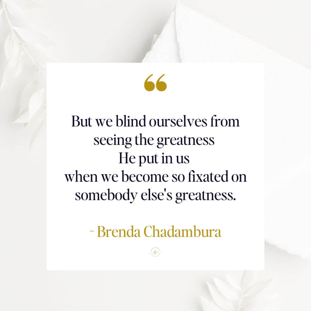 White Envelope and White Feathers - we blind ourselves to our greatness by fixating on other peoples greatness