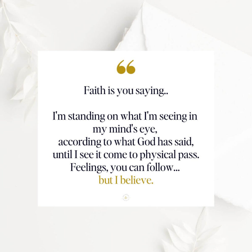 White-Envelope-and-White-feathers-with-a-White-Block-With-Believe Without The Feelings - That is Faith
